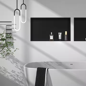 <span class=keywords><strong>Niche</strong></span> murale de salle de bain moderne personnalisée à 1, 2 ou 3 niveaux avec éclairage LED et construction en acier inoxydable - Product Image 6