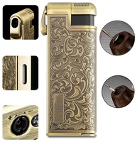 Briquet à flamme inclinée ultra-mince gonflable JIFENG Monsoon, design moderne et minimaliste, cadeau personnalisé exquis, à tige de pression