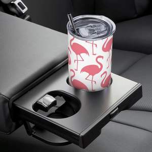 Flamingo 20oz Vaso de acero inoxidable Botella de agua delgada Vaso aislado Tapa a prueba de fugas Pajita para deportes de oficina 200ml - Product Image 1