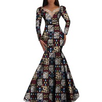 Robes Longues en Coton Ciré Africain Derniers Modèles Ankara pour Femmes Robe Bubu en Coton Ciré Ankara