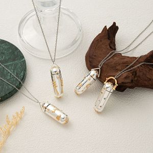 Collier médaillon vintage plaqué or véritable avec zircon coloré, motif <span class=keywords><strong>nuage</strong></span>, étoile, lune, fleur, bijou souvenir - Product Image 2