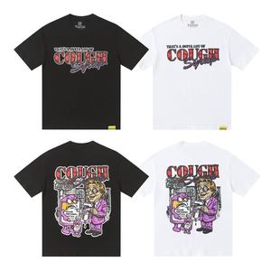 T-shirt classica nera a maniche corte ALOCS COUGH SYRUP, prodotta da produttori di abbigliamento, 100% cotone, personalizzabile per uomo - Product Image 1