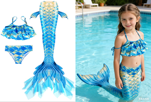 Traje de Baño de Princesa <span class=keywords><strong>Ariel</strong></span> de Alta Elasticidad para Niñas, Cola de Sirena, Tela de Secado Rápido, Estampado Digital, Disfraz de Película de Televisión - Product Image 5