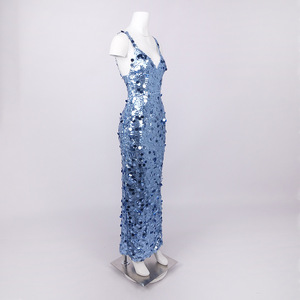 2025 kadınlar için ışıltılı V boyun Bodycon Maxi elbisesi zarif resmi elbise parti balo ve olay - Product Image 5