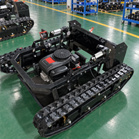 Tondeuse à chenilles télécommandée robuste 27HP 764cc, débroussailleuse RC de qualité industrielle et DIY pour l'entretien des voies forestières et des bordures routières