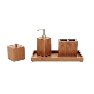 Bamboo Bathroom Toiletries Set Rectangle Eco-Friendly For Home Hotel Nordic Style - Product Image 5