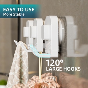 Đa chức năng Nhựa Hút chân không hút cup Hooks & rails không thấm nước cho quần áo phím & Lưu trữ trong phòng tắm nhà bếp - Product Image 6