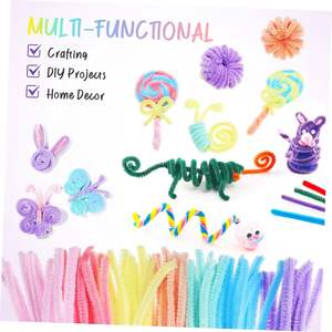 Tallos de chenilla gruesos en limpiadores de tuberías multicolores para decoraciones de arte y bricolaje Suministros para manualidades creativas - Product Image 4