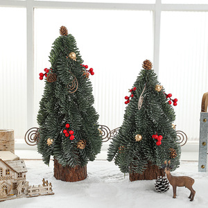 YUELIAN Nouveau Mini Sapin de Noël Artificiel Vert pour la Décoration de Bureau à Domicile - Product Image 3