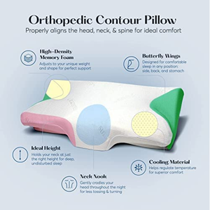 Oreiller orthopédique en mousse à mémoire de forme pour dormir sur le côté, Contour cervical breveté, Offre Spéciale - Product Image 4