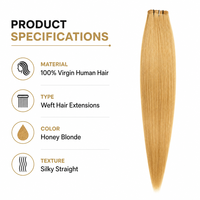 Vente en gros de cheveux humains vierges bruts à 100 %, Genius Weft, coupables, à l'aspect noué à la main, invisibles, super fins, micro-weft, sans retour de cheveux