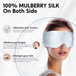Wholesale Elastic Knit Extra Large Foldable 9*28Cm Comfortable Satin Silk Weighted Eye <b>Mask</b> for Side Sleepers - Product Image 4