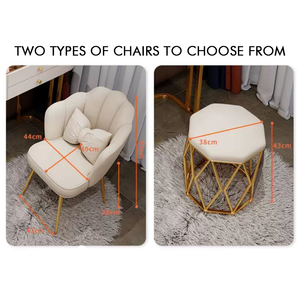 Mobilier moderne intelligent et luxueux Coiffeuse de princesse multifonctionnelle Armoire latérale avec chaise miroir Ensemble de commodes pour chambre à coucher - Product Image 6