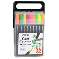 Touchfive — stylo marqueur à double pointe et mine Fine, Pack de 12/24/36 couleurs, marqueurs artistiques