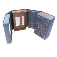 Boîte cadeau de bienvenue personnalisée de luxe en papier épais avec mécanisme d'ouverture unique pliable et rotatif, fermeture magnétique à trois couches, fabriquée par STP Factory