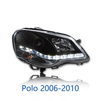 Feux de voiture pour VW Polo, projecteur de phare LED, lentille, 2006-2010, Vento, signal dynamique, phare DRL, accessoires automobiles