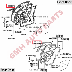 Set di 4 Guarnizioni Raschiavetro per Finestrini Portiera Anteriore e Posteriore per <span class=keywords><strong>Toyota</strong></span> Vitz/<span class=keywords><strong>Yaris</strong></span> 99-05 - Product Image 3