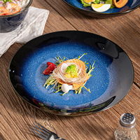 Usine en gros moderne porcelaine sous glaçure couleur 9 pouces assiette Steak salade plat pâtisserie vaisselle fête utilisation sens avancé