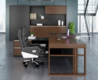 Escritorio Ejecutivo de Madera Estilo Simple, Mesa Individual para Líder de Empresa, Muebles para Oficina