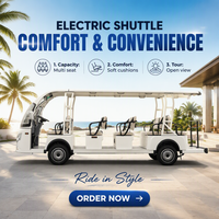 Bus électrique de tourisme 14 places avec portes, mini-bus fermé EV pour navette, tourisme et transport sur campus