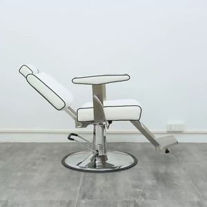 Silla de Barbero Sulin Elegante de Cuero Blanco, Bomba Hidráulica de Alta Resistencia, Respaldo Ajustable, Estructura Metálica, Duradera y Atractiva - Product Image 2