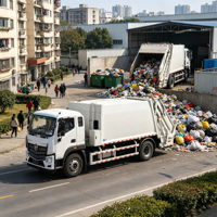 Camion compacteur de déchets 5-12m, châssis Foton, moteur diesel Cummins, transmission manuelle 4x2, pompe, émissions EURO 5, pneus robustes