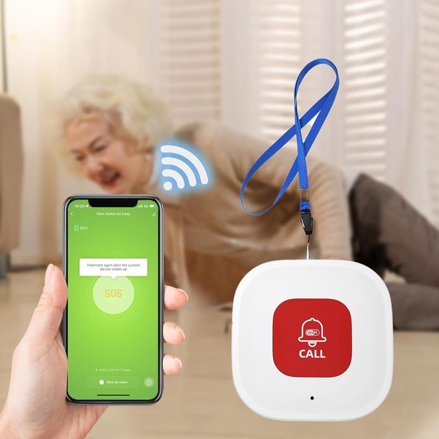 Smart Home Elderly Falling Emergency SOS Panic Button WiFi Home Security Personal Alarm with Alexa Google Tuya APP Control