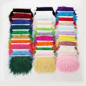 Plumes d'autruche colorées <span class=keywords><strong>de</strong></span> haute qualité <span class=keywords><strong>de</strong></span> 6/8 cm, bordure <span class=keywords><strong>de</strong></span> frange pour la décoration <span class=keywords><strong>de</strong></span> vêtements, cadeaux, bouquets, décoration intérieure, chambre à coucher - Product Image 2