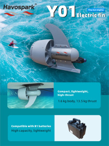 มอเตอร์ไฟฟ้า Havospark รุ่น Y01+B75 แรงขับ 13.5 กก./29.7 ปอนด์ กำลังไฟ 600 วัตต์ แบตเตอรี่ สำหรับ 4-6 คน เหมาะสำหรับเรือตกปลา แพดเดิลบอร์ด และเรือคายัค - Product Image 4