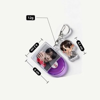 Porte-clés en acrylique personnalisé avec logo et photo imprimés, breloques transparentes tendance, articles promotionnels Kpop pour fans d'idols, vente en gros