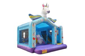 Bán Hot Inflatable nhảy nhà Inflatable cầu vồng ngựa lâu đài với Slide cho sân chơi ngoài trời - Product Image 2