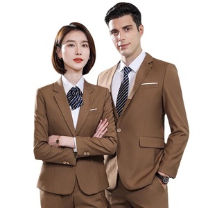 Costume d'affaires pour hommes et femmes, coupe cintrée, quatre pièces, fermeture éclair, mélange de coton, vêtements formels, automne-hiver 2022 - Product Image 5