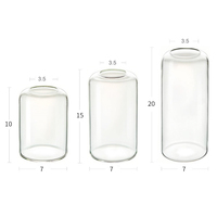 Vases à fleurs modernes en borosilicate soufflé à la main pour la décoration de la maison, le bureau ou un mariage – Vase transparent pour petits espaces sereins