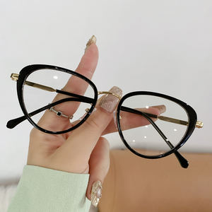 キャッツアイ女性用眼鏡フレームブルーライトブロッキングフォトグレーメガネメガネ金属光学処方コンピュータ眼鏡 - Product Image 6