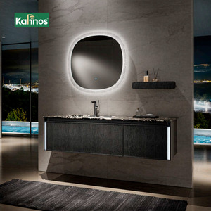 Modern Water Resistant Bathroom Storage Cabinet <b>LED</b> Sink <b>Light</b> Ceramic Wash Basin Intelligent Defogging for Hotel Bedroom Use - Product Image 1