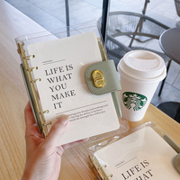 Carnet d'Affaires Haute Qualité Transparent A6 avec Reliure PVC, Bloc-Notes Planificateur Journal Souple Personnalisable avec Logo, Mignon pour Filles et Femmes, à Feuilles Mobiles