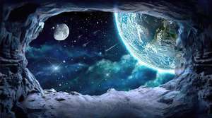 Fondo de pantalla de cielo estrellado 3D Museo de Ciencia y Tecnología E-Sports Hotel universo Luna Fondo pared tela Bar Ktv caja papel tapiz - Product Image 5