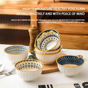 Tazón de Cerámica China con Estampado Retro Nórdico, 4.5 Pulgadas, Porcelana Bajo Vidriado, Apto para Lavavajillas, Ecológico, para Comedor, Hogar y <span class=keywords><strong>Restaurante</strong></span> - Product Image 5
