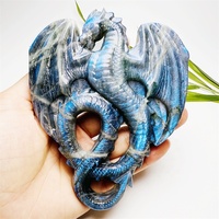 Vente en gros en vrac de pierre de labradorite bleue Flash Figurine animale en cristal de quartz Statue de dragon volant Autre artisanat en cristal