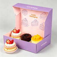 Boîte d'emballage en papier alimentaire pour pâtisserie, gâteaux, mochi, beignets, avec logo personnalisé, pliable, pour expédition en gros