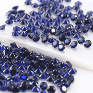 Gemas de Joyería Premium 5A, Zafiro Azul Sintético Redondo Brillante de 4mm, 5mm a 12mm, Piedra Preciosa Suelta - Product Image 2