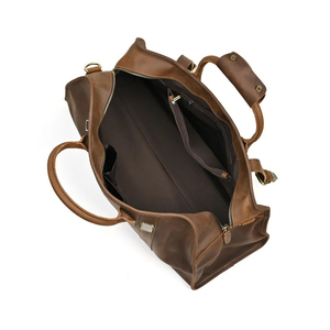 Men Thick Crazy Horse Leather Travel Bag Cowhide Leather Duffle Bag Genuine Leather <b>Luggage</b> Bag - Product Image 2