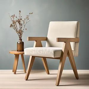 Modern Living Room Chairs Oak Wood Dinning Chair Set Living Room Furniture