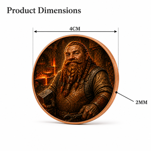 Pièce commémorative Forge des Nains - Pièce de collection en cuivre de 40 mm - Pièce d'art nain pour cadeau et décoration - Product Image 3
