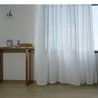 Tissu de rideau transparent aspect lin 6001-11, tissu de rideau de fenêtre, texture naturelle, filtrant la lumière, tombé doux, largeur 340 cm, 170 GSM