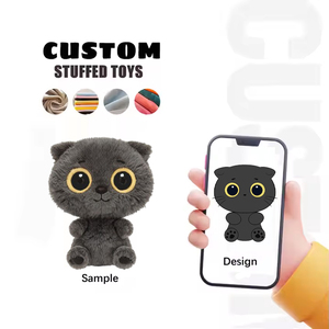 Mềm Kawaii mèo đen sang trọng keychain thiết kế Thú nhồi bông đồ chơi với PP bông điền lưới lót OPP Túi quyến rũ - Product Image 1