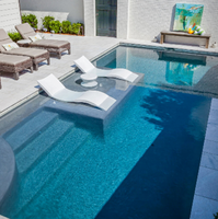 Chaise inclinable en pierre naturelle de marbre blanc, w, pour salon, lit de piscine