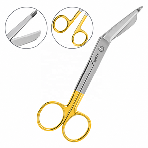 Ciseaux à pansements chirurgicaux MJW Lister à lame angulaire, poignées à anneaux dorés, en acier inoxydable, outil médical de prédiction de précision, CE OEM ODM - Product Image 5
