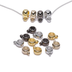 Electroplated Gold And Silver Round <b>Bead</b> <b>Large</b> Hole Three Way Pendant For Bracelet Making DIY Jewelry Accessory Component - Product Image 1