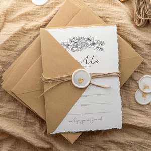 La <span class=keywords><strong>calligraphie</strong></span> invite <span class=keywords><strong>l</strong></span>'emballage en papier vélin avec impression sur feuille d'aluminium et cartes d'invitation de mariage en ficelle d'or - Product Image 6